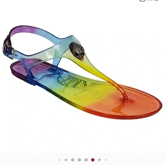 NEW Kurt Geiger London Maddison Jelly Clear Rainbow Eagle Sandal - Size 8 - Picture 2 of 11